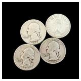 Silver Quarters and Canadian Quarter