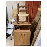 Wooden Cabinet and Childï¿½s Wooden Chair
