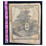 1851 Agricultural Almanac by John Baer