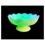 Fenton Vaseline Glass Candle Stick Holder