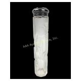 Large Art Nouveau cut & frosted glass dresser jar