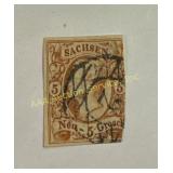 Sachsen 5 Neugroschen Stamp 1850s