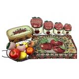 Apple-Themed Kitchen Collectibles Set