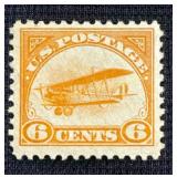 1923 U.S. Airmail 6 Cent Orange Curtiss Jenny Post