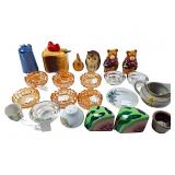 Salt and pepper shakers, butter pats