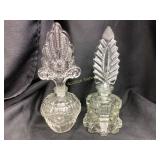 Cut Glass Perfume Bottles with Sto