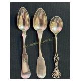 European sterling spoons and American coin silver