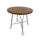 Wood table with metal legs