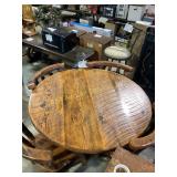 Rustic Wooden Dining Table with 4 Chairs