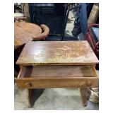 Wooden Desk with Drawer and Dividers