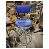 Kobalt Blue Bar Stool with Chrome Frame