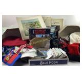 Books, Linens, postcards