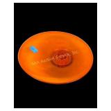 MCM Viking tangerine glass candle holder