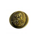 Art nouveau large celluloid picture button