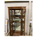 Wood and Glass lighted Display Cabinet