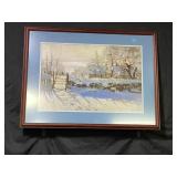 Framed Artwork, Winter Scene by Claude Monet