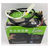 Edge personal Safe, in box, RCA power strip,