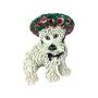 Italian faience pottery spaghetti Maltese dog