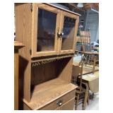 Hutch with Glass Doors and Storage