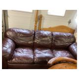 Brown Leather 3-Seater Sofa