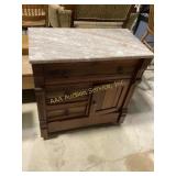 Commode Wooden Cabinet with Marble Top