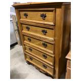 Wooden 5-Drawer Chest with Decorative Hardware