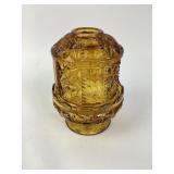 Amber pressed glass Fairy Lamp