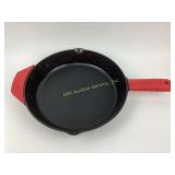 Lodge Cast Iron Skillet with Red Silicone Handles