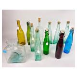Vintage mixed glass bottle collection