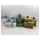 Ceramic Kitchen Canisters & Decorative Fountain Se