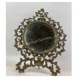 Ornate Metal Frame Mirror on Stand