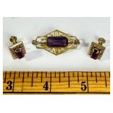 Art Deco Costume Pin & Earrings Set