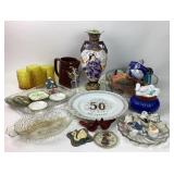 Decorative Lot with Plate, Vase, Figurines