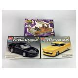 Model Car Kits: Firebird, Bel Air & Flintmobile