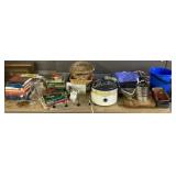 Crock Pot, Bucket, Baking pans, Book Lot