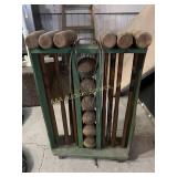 Croquet set with wooden rack