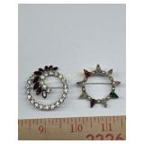 B. David Costume Rhinestone Circle Brooches Set