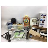 Tools, Brushes,and Fisher Price clock