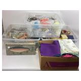 Mixed lot of craft supplies and fabrics