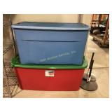 Two Sterilite Storage Totes, 50-Gallon and Blue 40