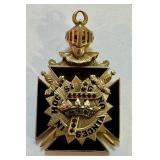 19th C 10k Gold Masonic Knights Templar Pendant