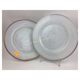 Set of 12 Glass Chargers with Swirl Design