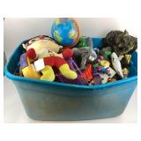 Bin of assorted toys
