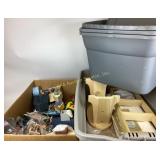 Craft supplies and storage bins