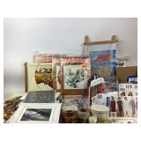 Needlework kits, sewing patterns,