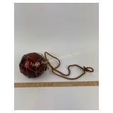 Antique Amber Glass Fish Net Float 6-Inch Diameter