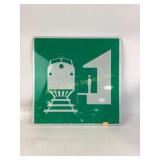 Train Station Sign with Train Graphic 24 x 24