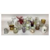 Collection of 23 decorative glass toothpick holder
