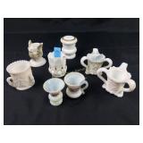 Collection of vintage milk glass pieces