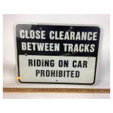 Railroad Warning Sign 18 x 24